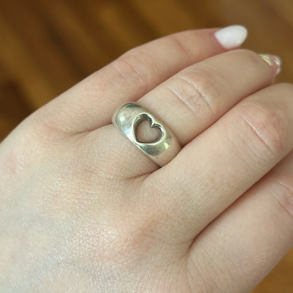 Georg Jensen 925 sterling silver ring with heart cut out - size 6.5